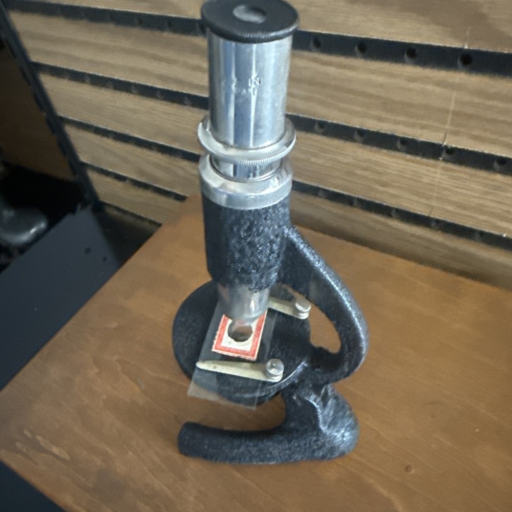 Vintage Microscope Set With Box And Slides