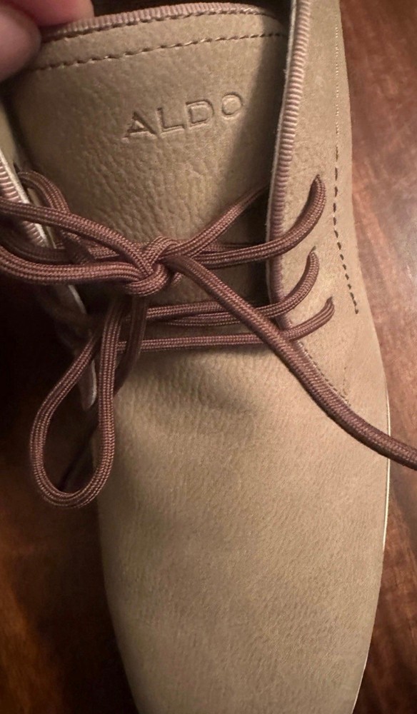 ALDO Men's Beige Chukka Boots Lace Up Polyurethane Polyester Size 11 M