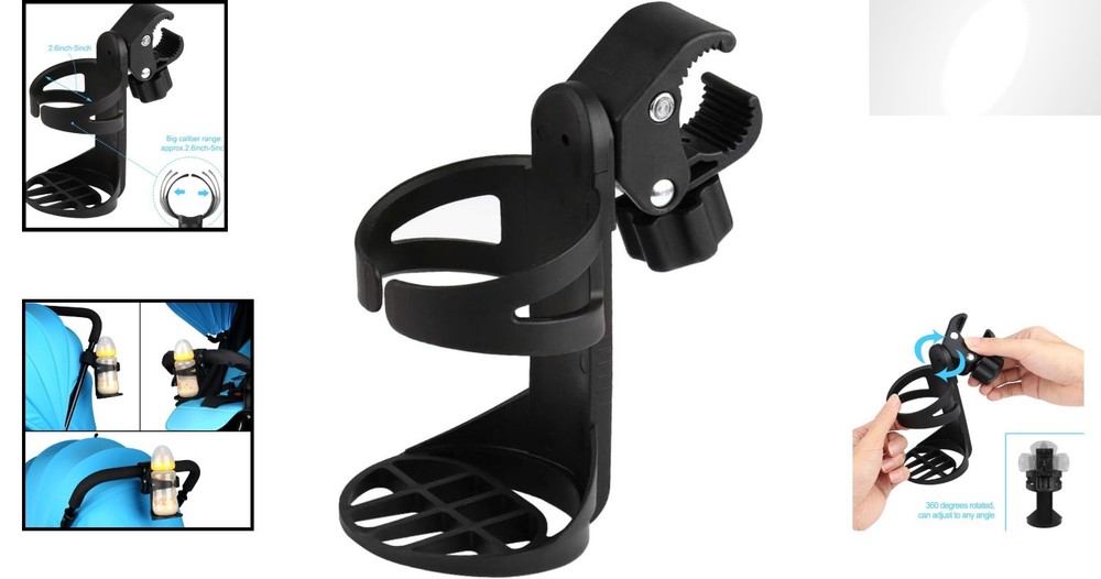 Stroller Cup Holder - Universal Fit for Baby Bottles & Drinks, Easy Install
