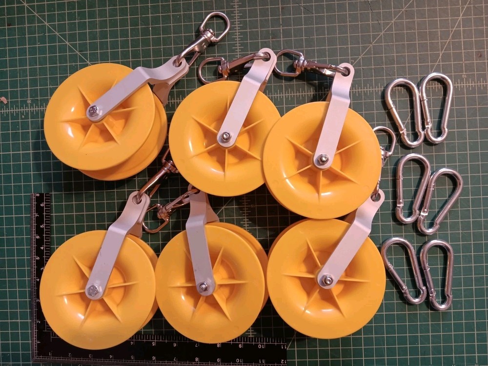 Cable Pulley Set, 6 Pack Cable Installation Pulley with Carabiner Venussar