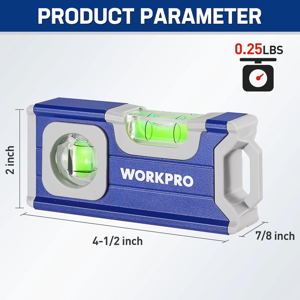 4.5" Mini Level Tool Magnetic Pocket Level Aluminum 2 Vials