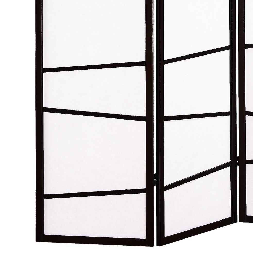 3-Panel Black Room Divider Screen, Modern Folding Privacy Partition for Home