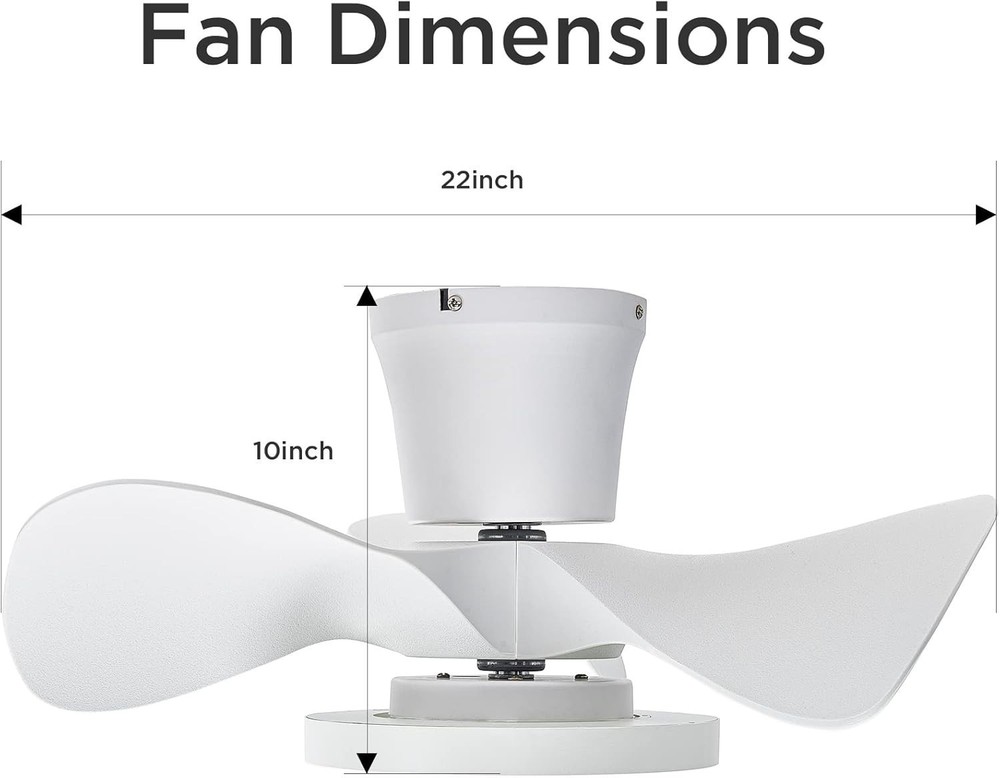 Quiet Remote Control Ceiling Fan 22 inch