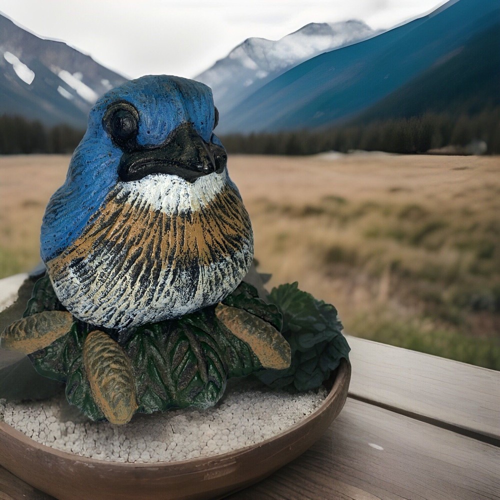 Vintage Cast Iron Bluebird 2 1/2 Lbs Ready 3” Circle Post Cap Or Table Top 4x4”