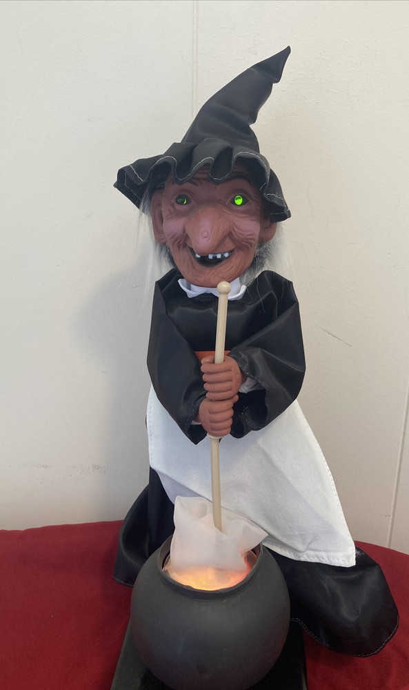 Vintage battery operated light sensor Spooky Cauldron Halloween decor