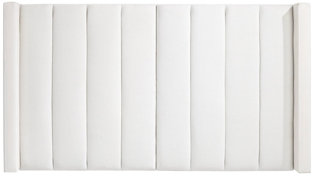 Trent Channel Tufted White Fabric Queen Hanging Headboard