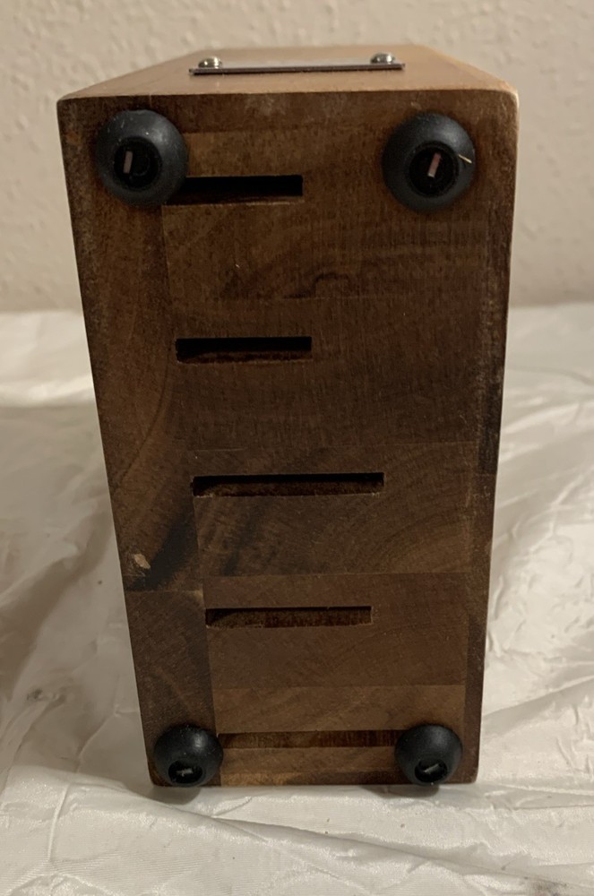 Emeril Lagasse Knife Block 5 Slot Space Saver Solid Walnut