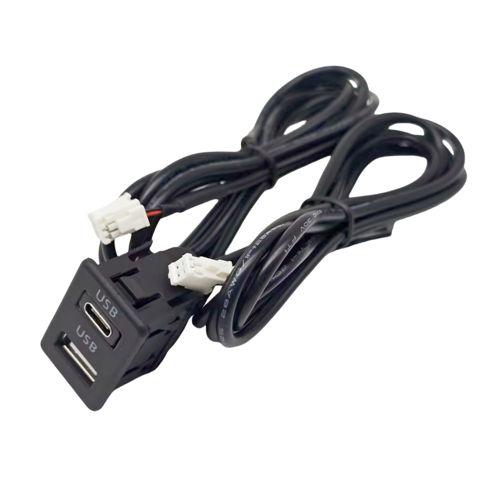 Type C USB Port Panel Extension Cable Adapter For Car SUV Dash Flush Mount 145CM
