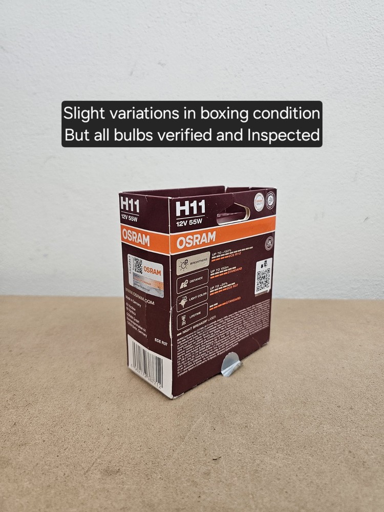 H11 OSRAM Night Breaker LASER Halogen Headlight Bulbs | 2 Pack |