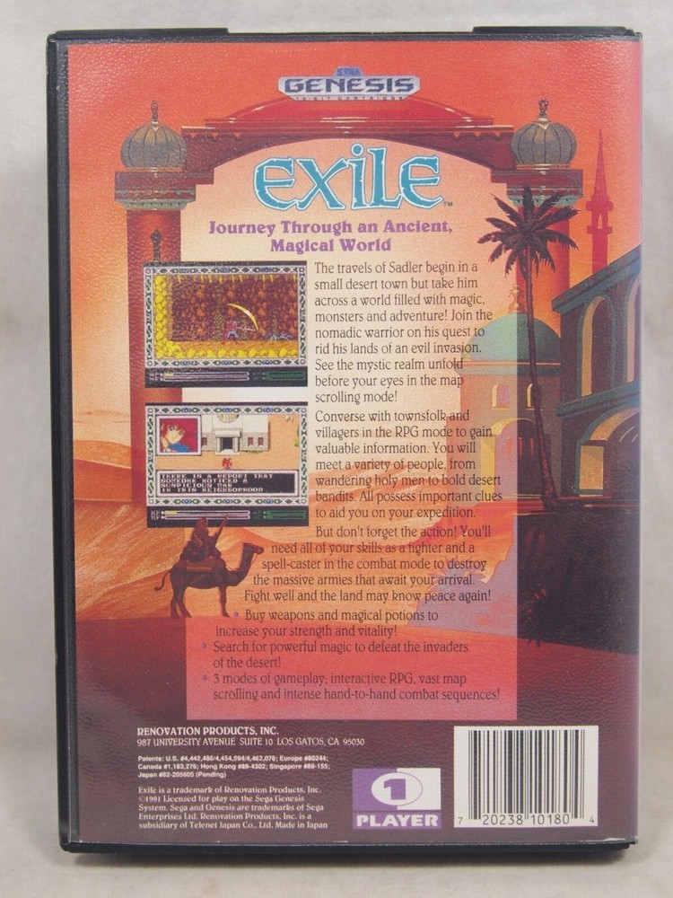 Exile Case (SEGA Genesis) Authentic BOX ONLY
