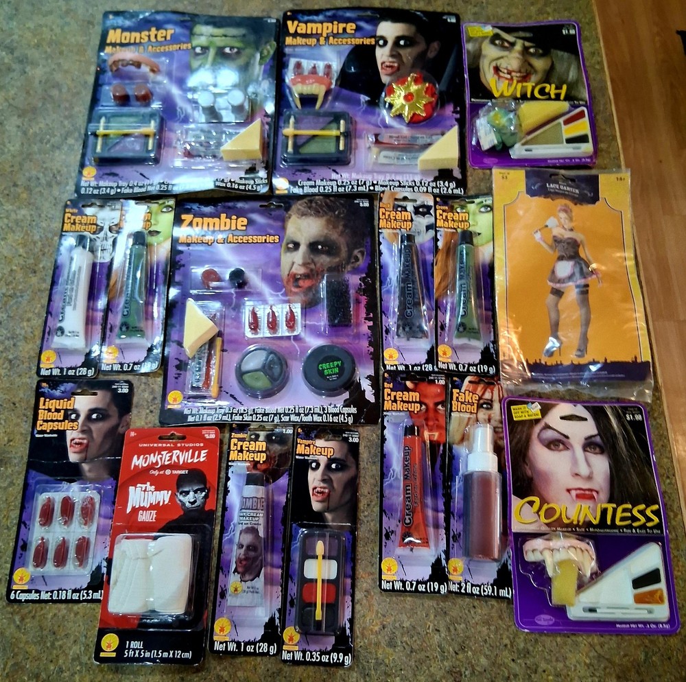 Various Halloween makeup and accessory kits. *See Full Description