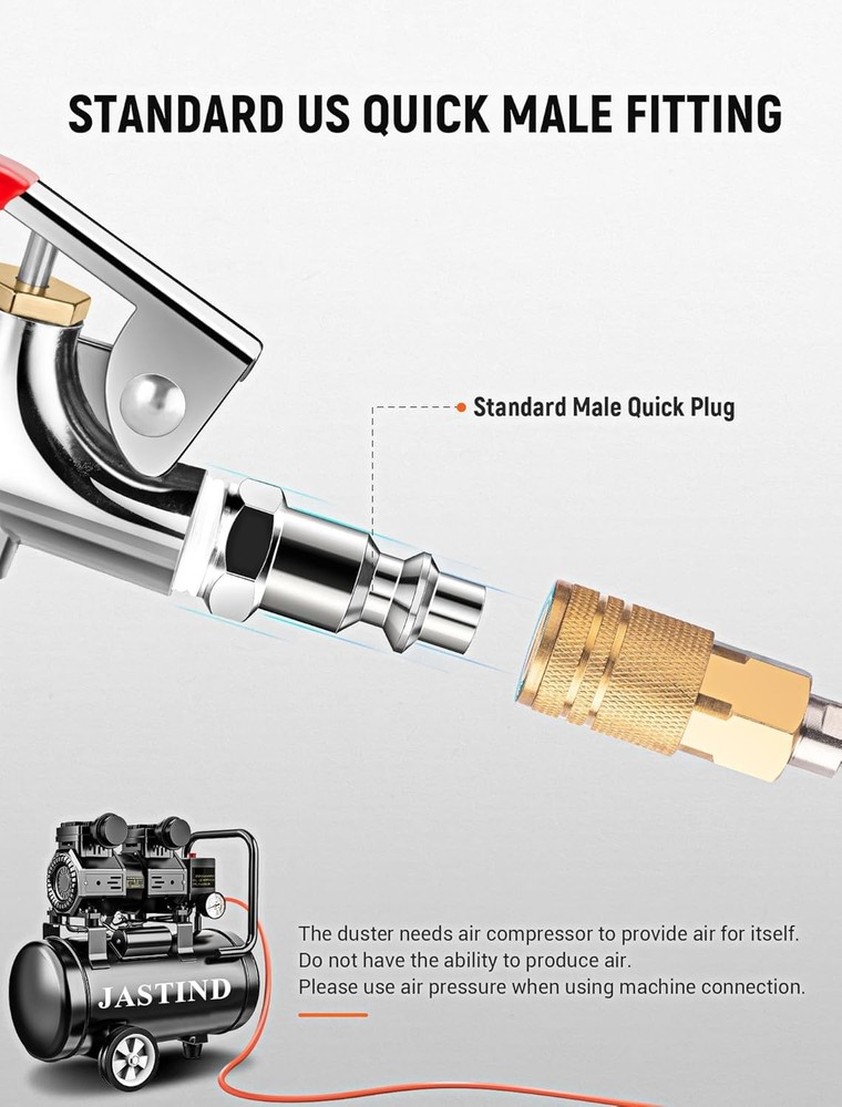 Air Compressor Dust Blow Gun Kit 4 Pc Rubber Tip