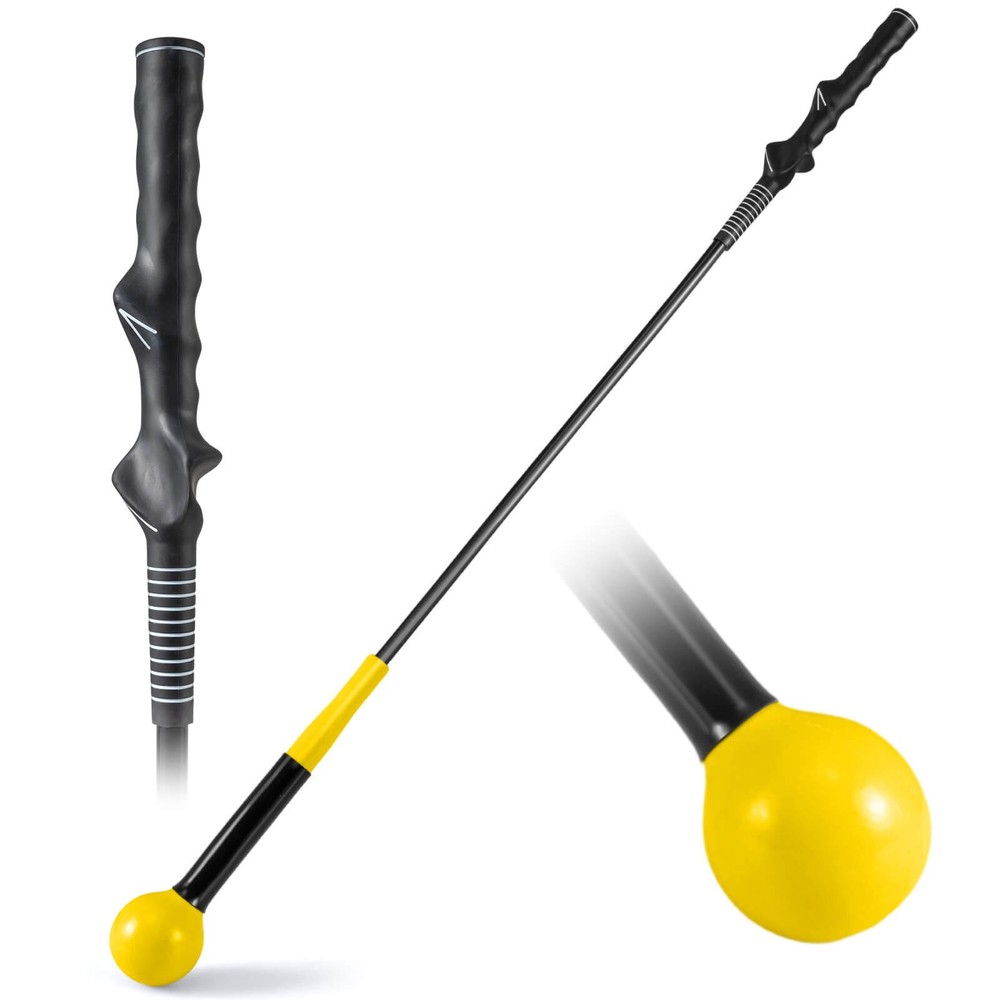 40" Golf Swing Trainer Aid w/Weighted Head for Grip Rhythm Flexibility Balance