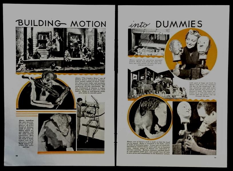 Animated Displays "Building Motion into Dummies" 1939 article Delmar Gray Studio