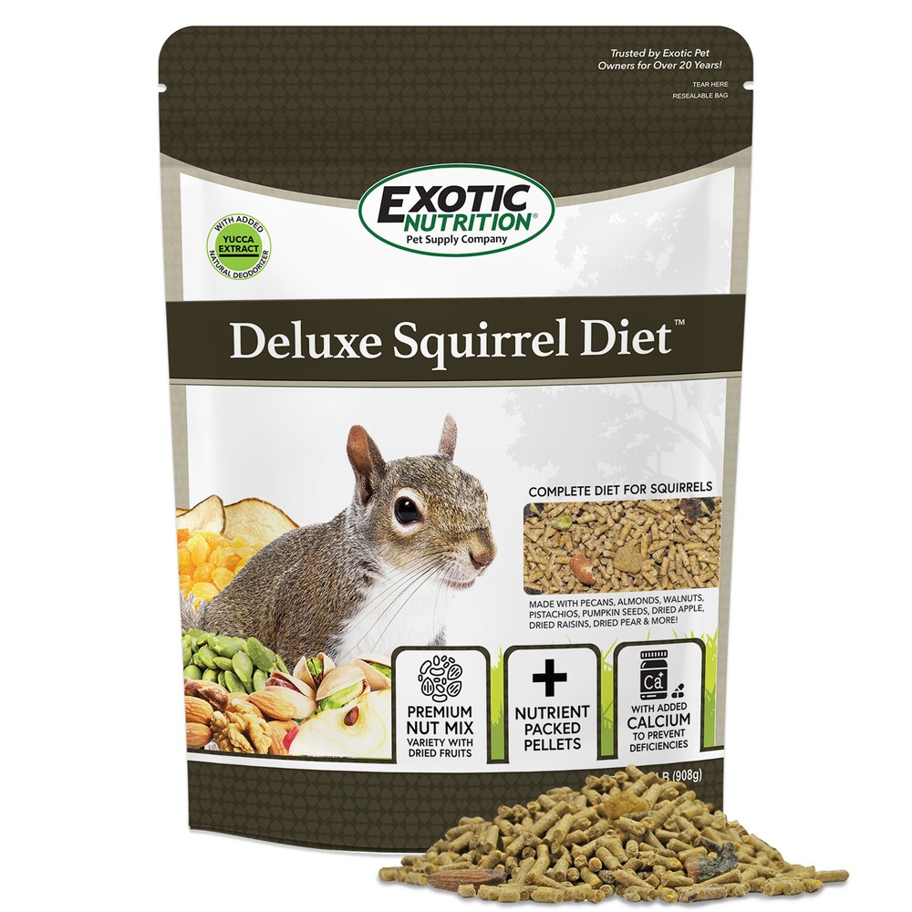 Deluxe Squirrel Diet (2 lb.) - High Protein Pellets For Captive & Pet Squirrels