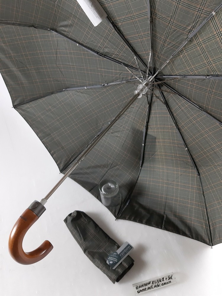 Unisex Mini Umbrella - Automatic - 10 Sticks - Grey - 2532-1 - Rainbow