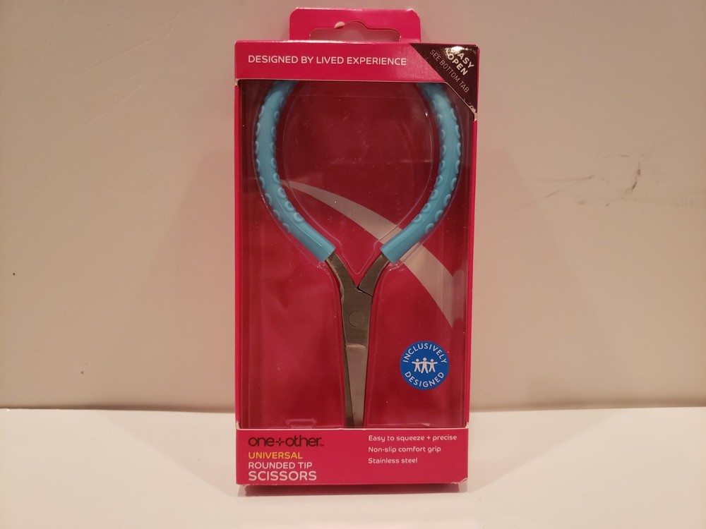 One + Other - Universal Rounded Tip Scissors Non-Slip Grip Easy Squeeze - NIB