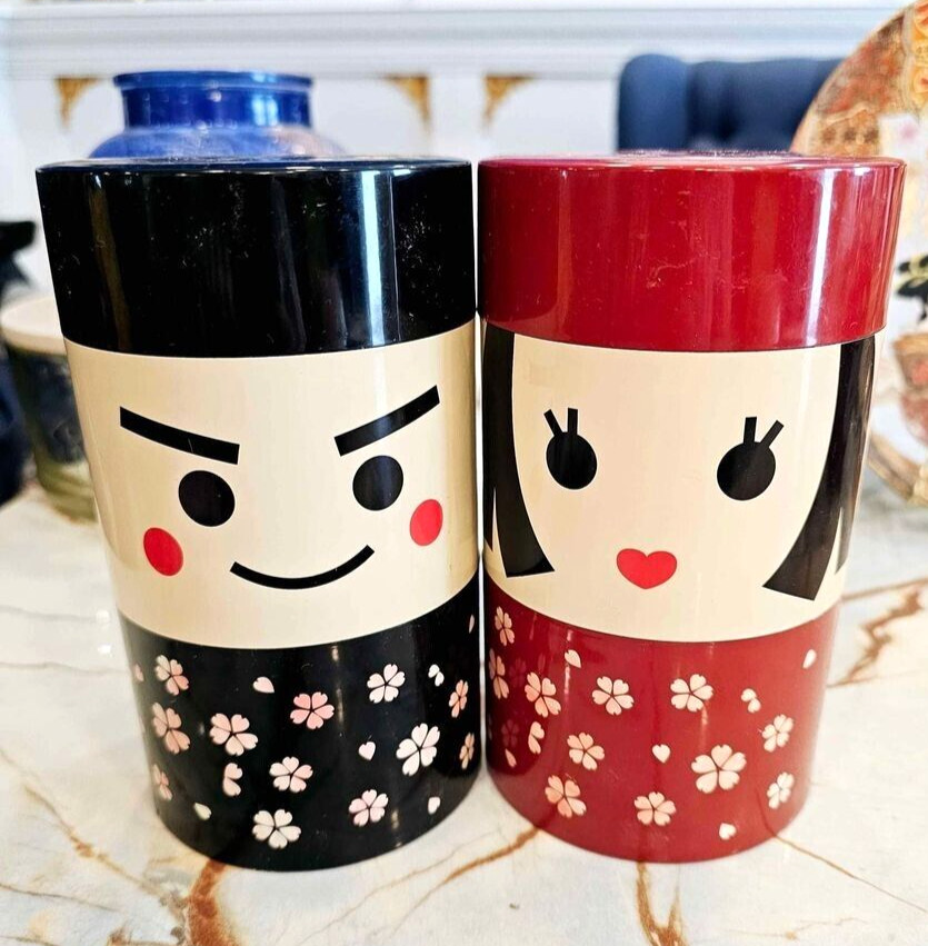Made In Japan Boy & Girl Stackable Cannisters Set