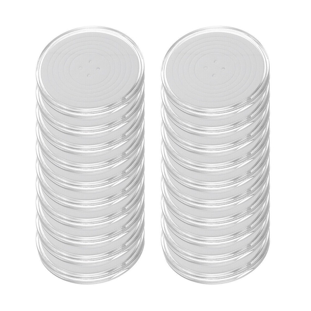 100PC 46mm Clear Coin Storage Box Round Plastic Case Capsules Container Holder