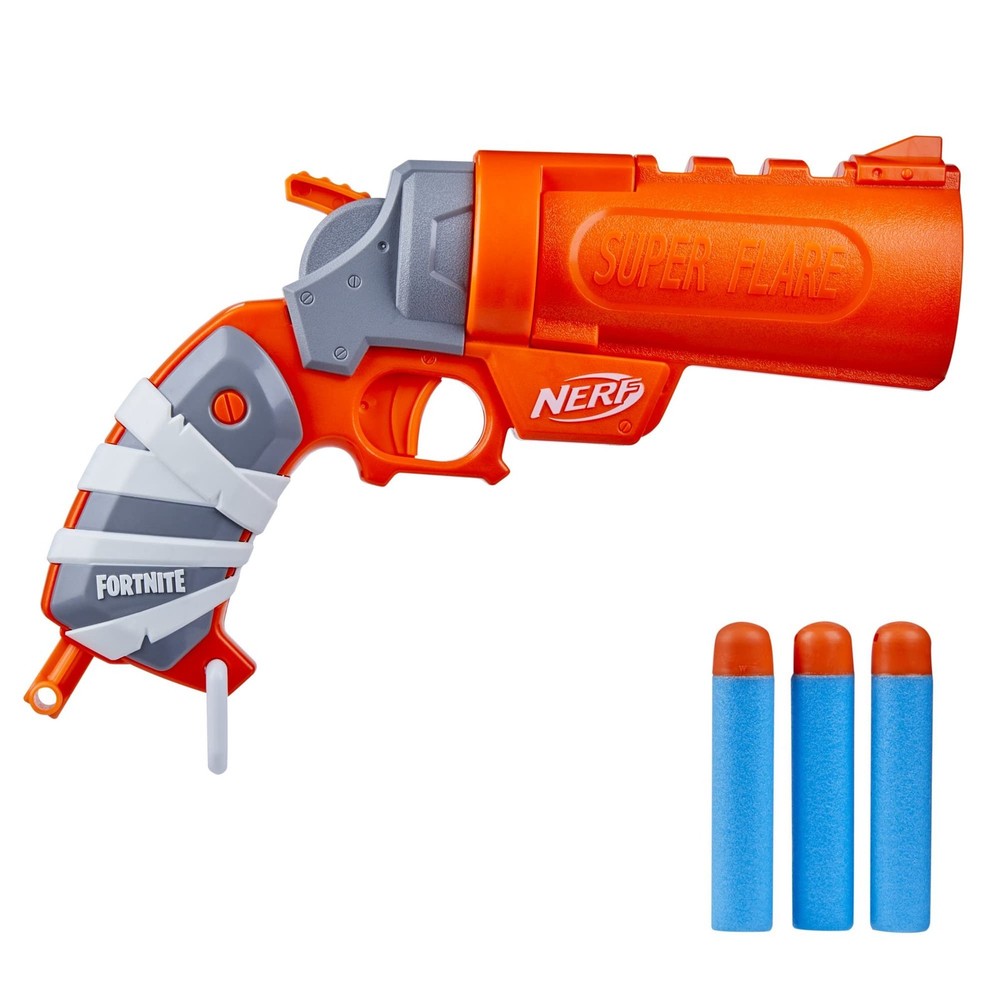 Nerf Fortnite Flare Dart Blaster, Break-Open Dart Loading, Includes 3 Mega...