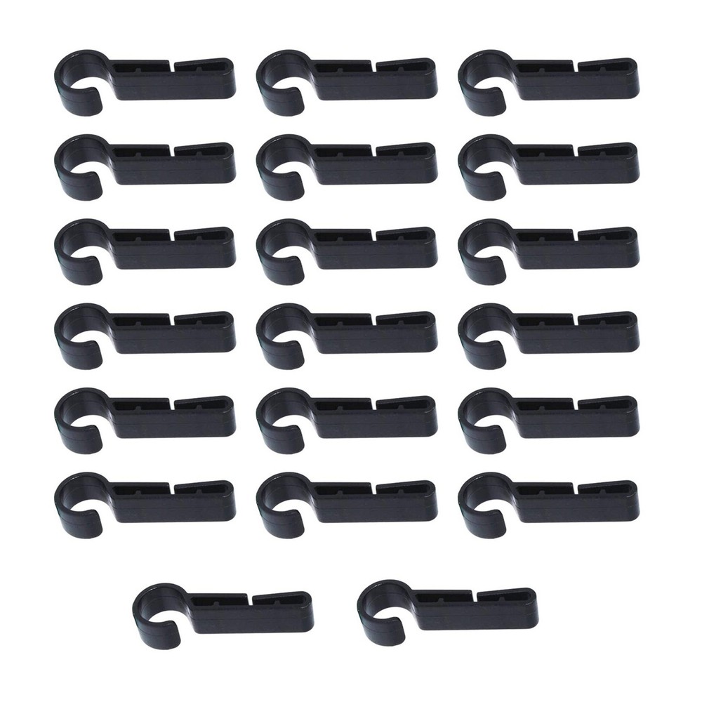 20Pack Headlamp Clips Attachment Head Light Clamps Black Hard Safety Cap Hook