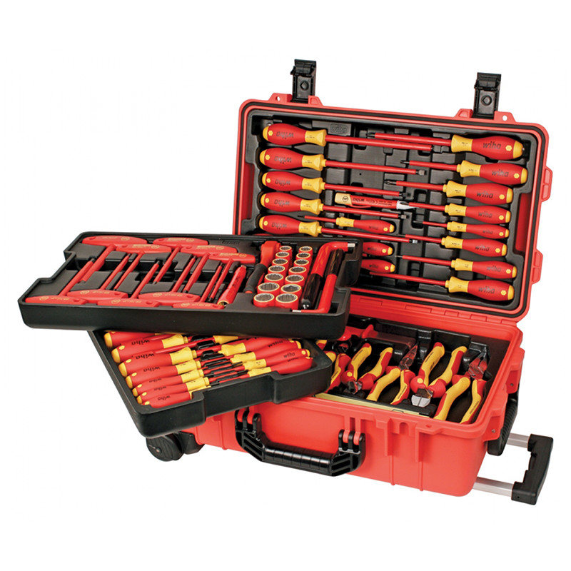 Wiha Tools 32800 Insulated Rolling Tool Case, 80 Piece