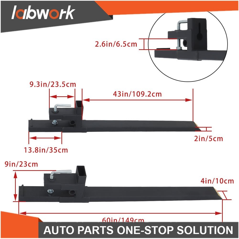 Labwork 4000lbs 60" Clamp on Pallet Forks For SkidSteer Loader Bucket Tractor