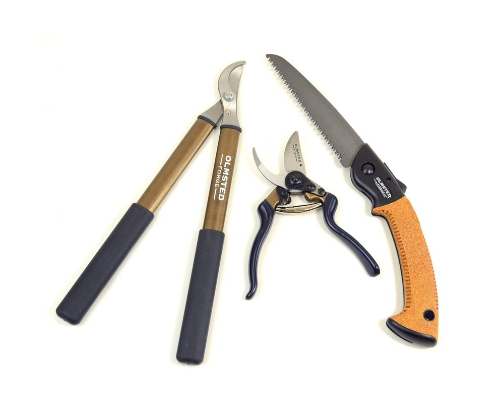 OLMSTED FORGE Pruning Tool Kit, 3 pcs: Pruner, Saw & Lopper