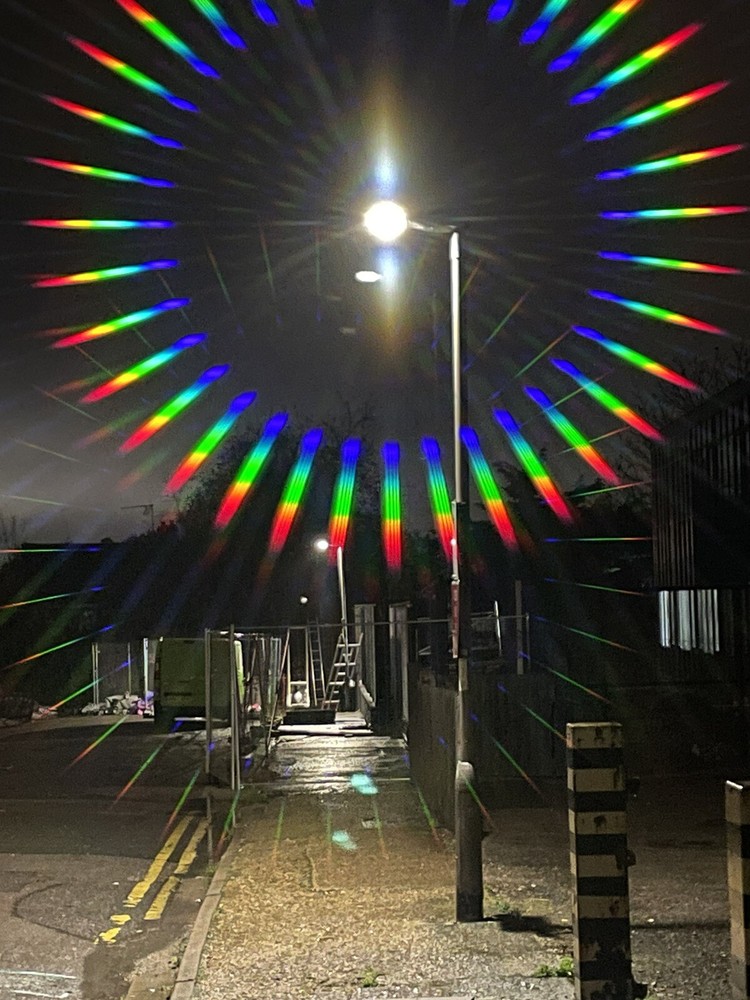 Diffraction D36 Filter For Use With Mobile Phones Rainbow 36 Point Filter