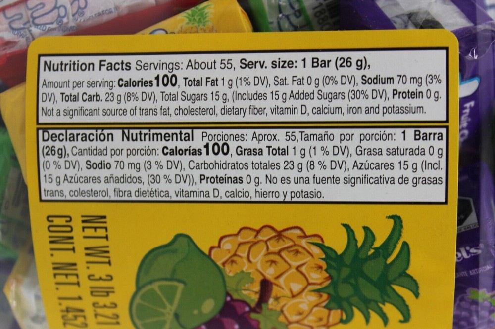 TUENI Fruit Chews Candy 55 Count Jar