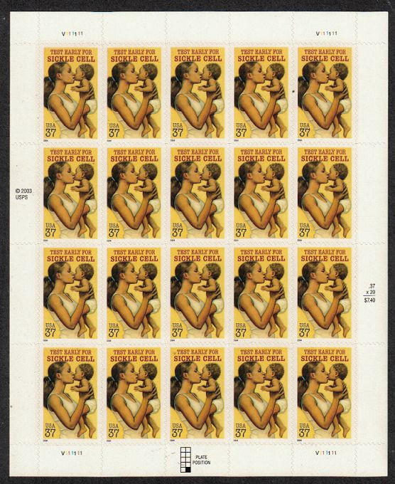Scott #3877...37 Cent...Sickle Cell Testing...Pane of 20