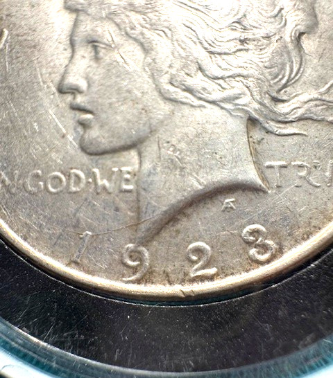 1923-D $1 Peace Dollar in Capsule