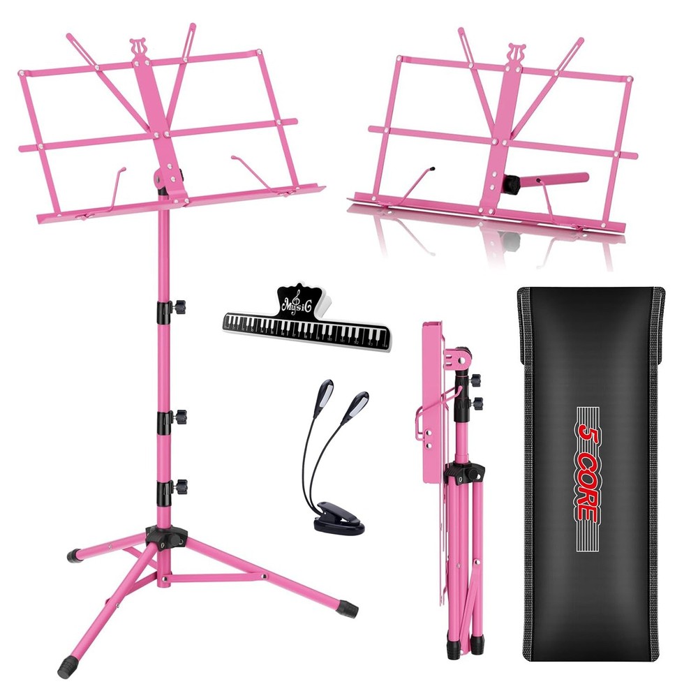 5 Core Music Stand Adjustable Book Stands Foldable Portable Sheet Holder