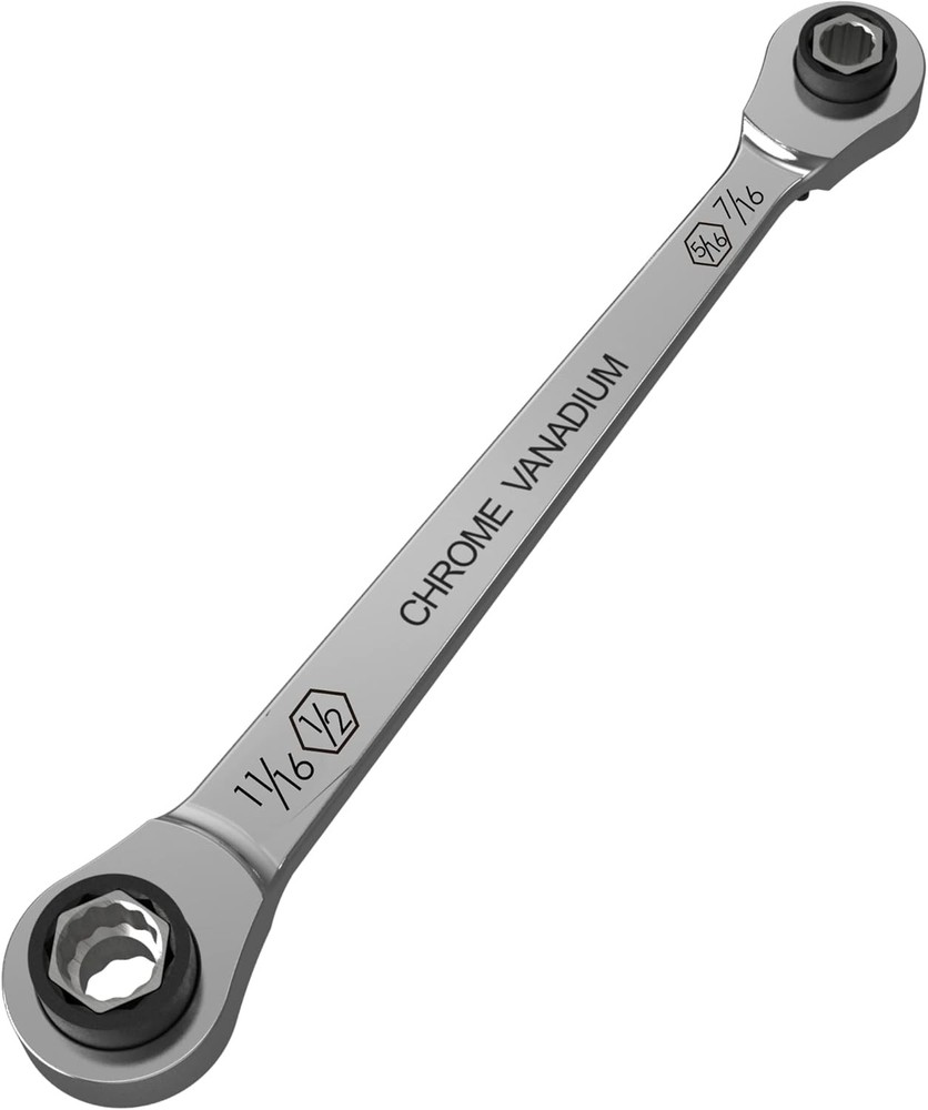 LABEAR - SAE 8 in 1 Speed wrench, 8 1 Double End Reversible SAE, Silver
