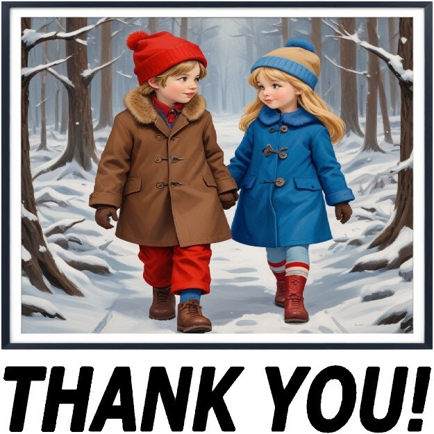 30 Custom Winter Stroll Thank You Personalized Address Labels
