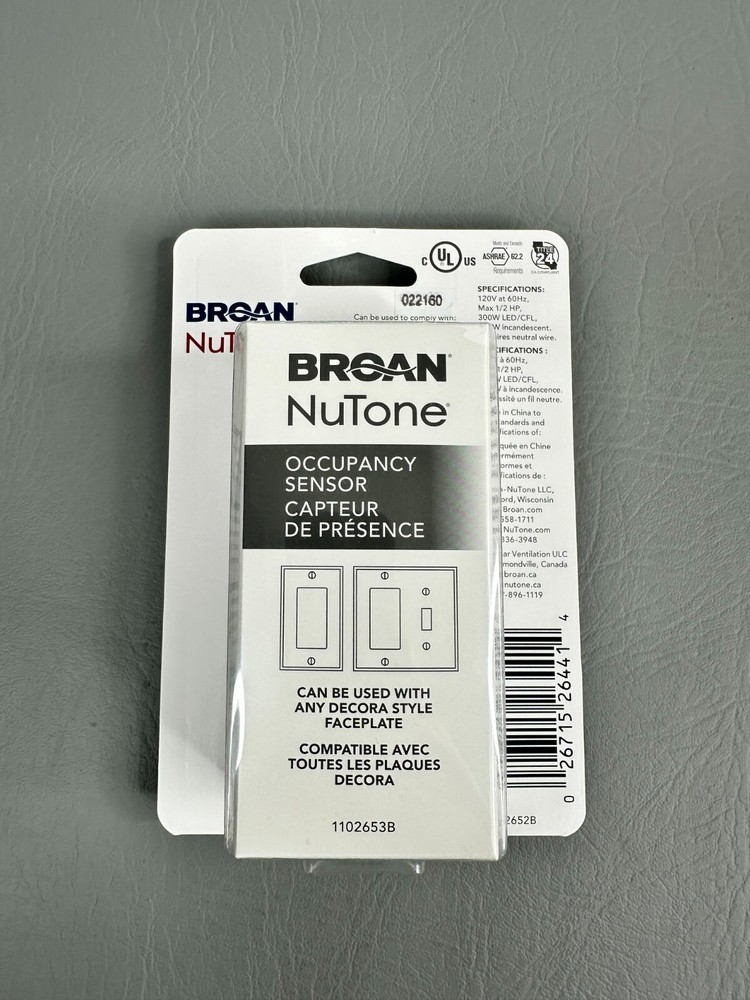Broan NuTone MS100WR Occupancy Sensor New