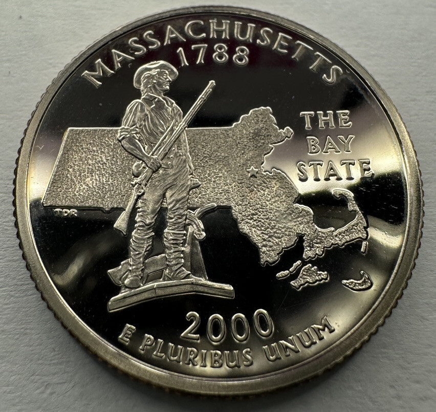 2000-S Massachusetts State Gem PROOF Quarter 25Cent Coin from US Mint Proof Set