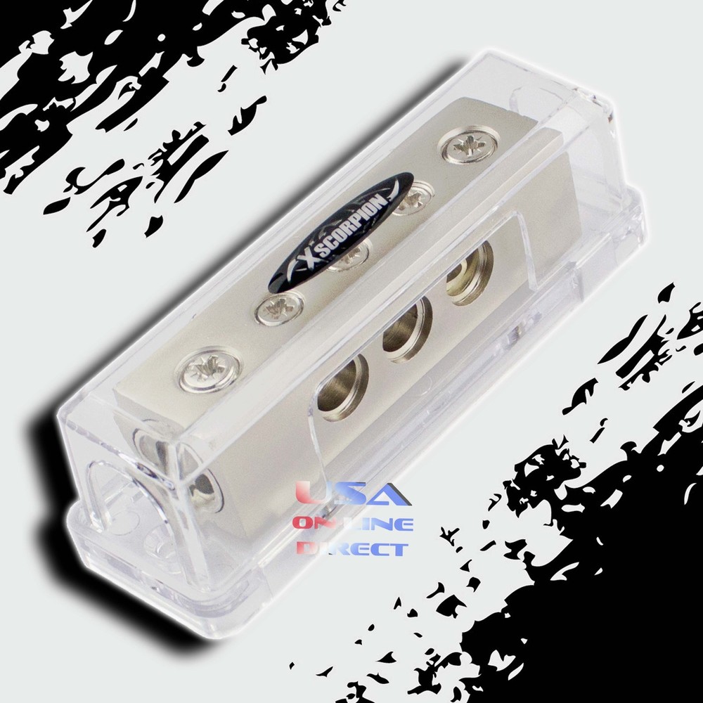 Platinum Ground Distribution Block Two 0/2 Gauge Wire 12v Inputs Three 4ga out