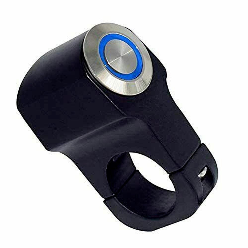 Blue 7/8" Motorcycle Handlebar Mount Horn Start Switch W/ Light Momentary Action