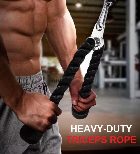 Triceps Rope Rubber End Caps Pull Down Press Bar Gym Cable Machine Attachment