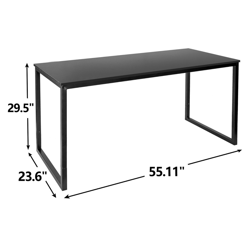 Computer Desk 55" Large Laptop PC Study Writing Table Simple Office Desk Black