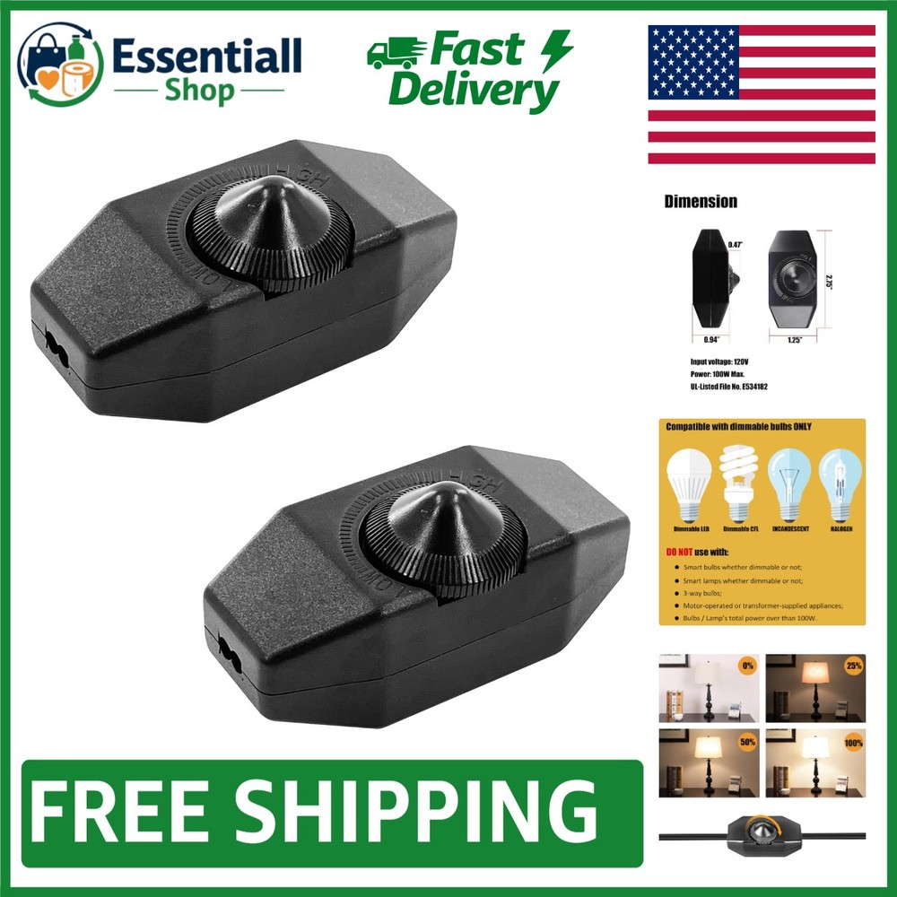 Versatile 2-Pack Dimmer Switches: Full Range Control for Home Lighting Solutions