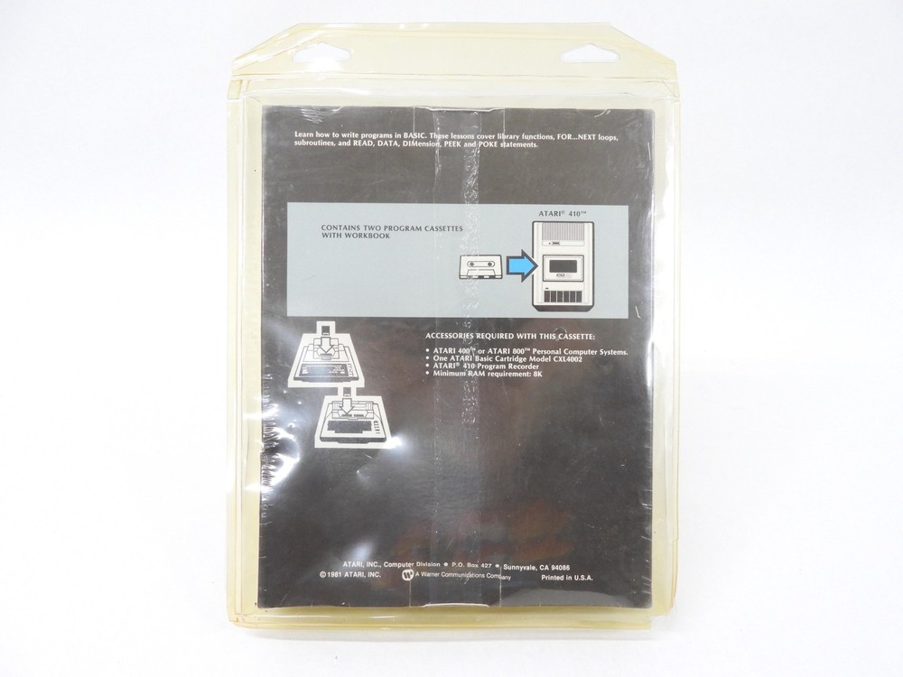 Atari 400/800 Invitation To Programming 2: Vintage Sealed Cassette (nice)