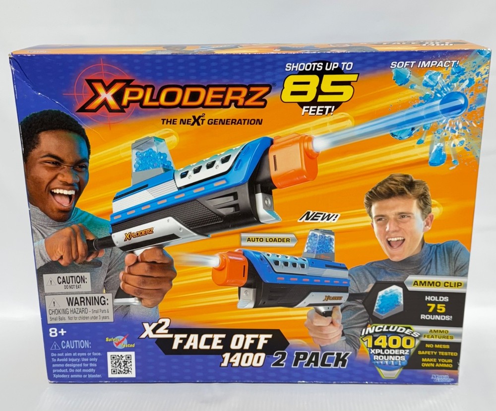 Xploderz X2 Invader Blasters Face Off 1400 2 Pack with 1400 Rounds Sealed