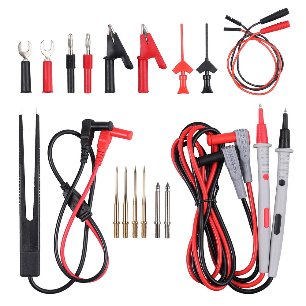 21Pcs Electrical Multimeter Test Leads Kit Voltmeter Tester Leads Set For Fluke