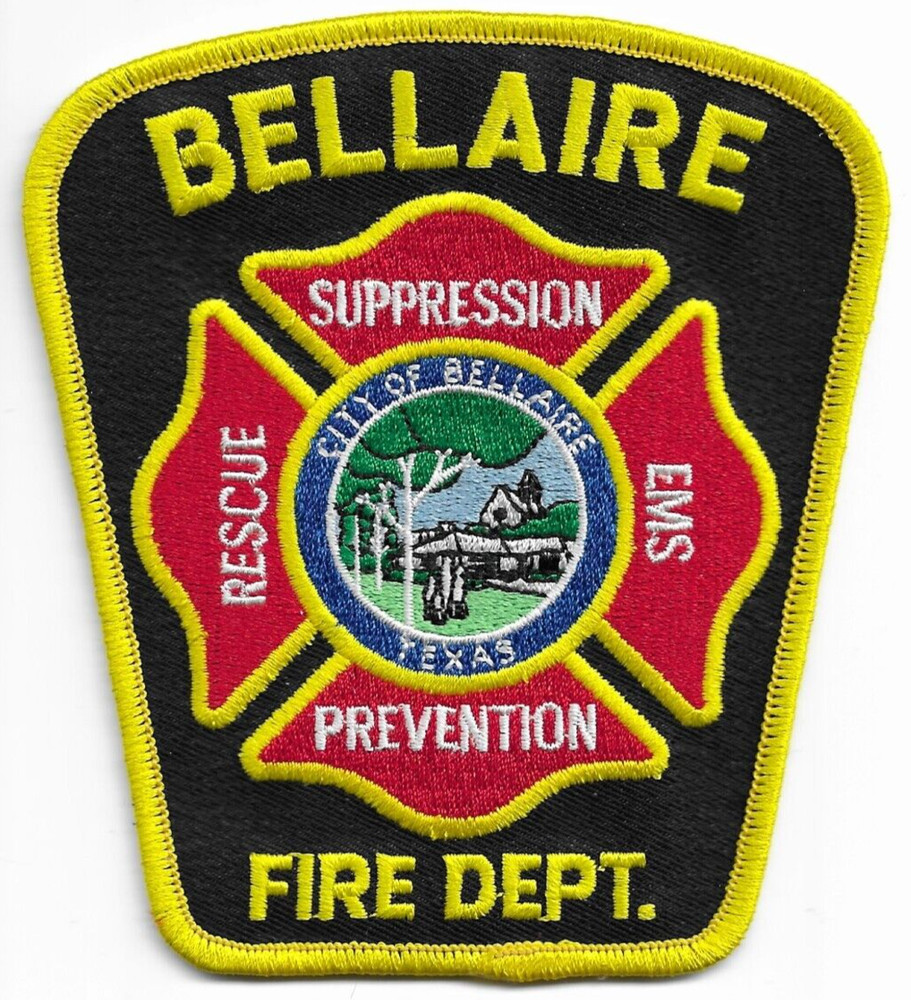 Bellaire  Fire - Rescue - E.M.S., Texas (4" x 4.5" size) fire patch