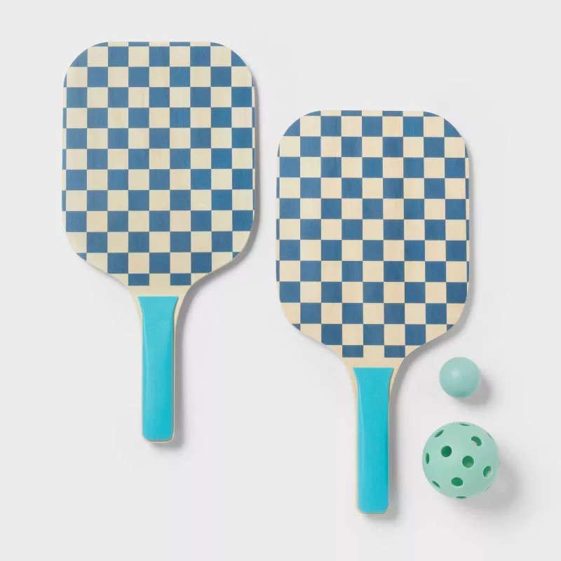 SUN SQUAD HYDRO TOY PICKLEBALL SET 4PC - BLUE/WHITE