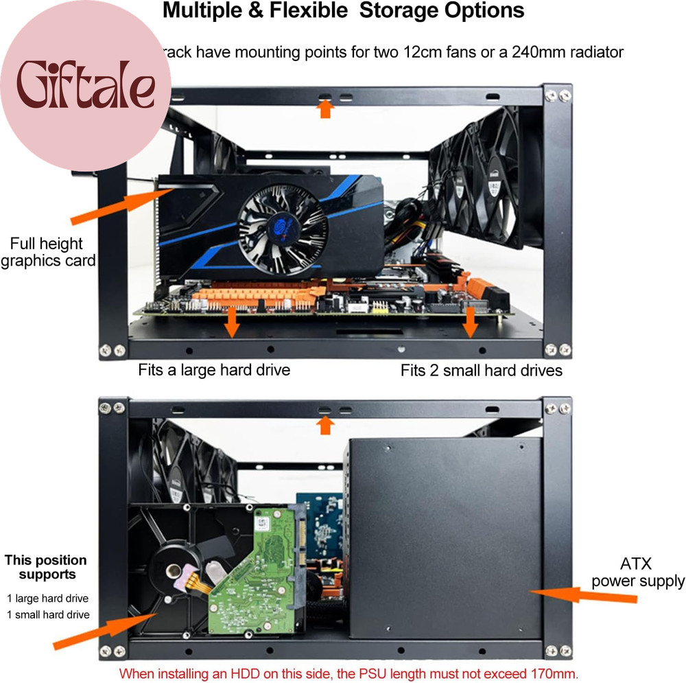 PC Test Bench,Open Air PC Case,Open Frame Computer Chassis, DIY Stackable Techbe