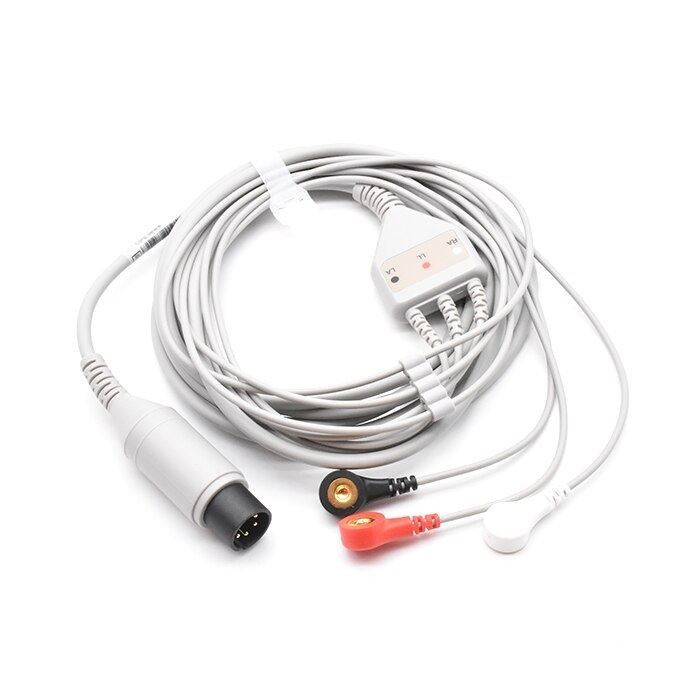 AAMI ECG Compatible 6 Pin 3 Leads - Snap