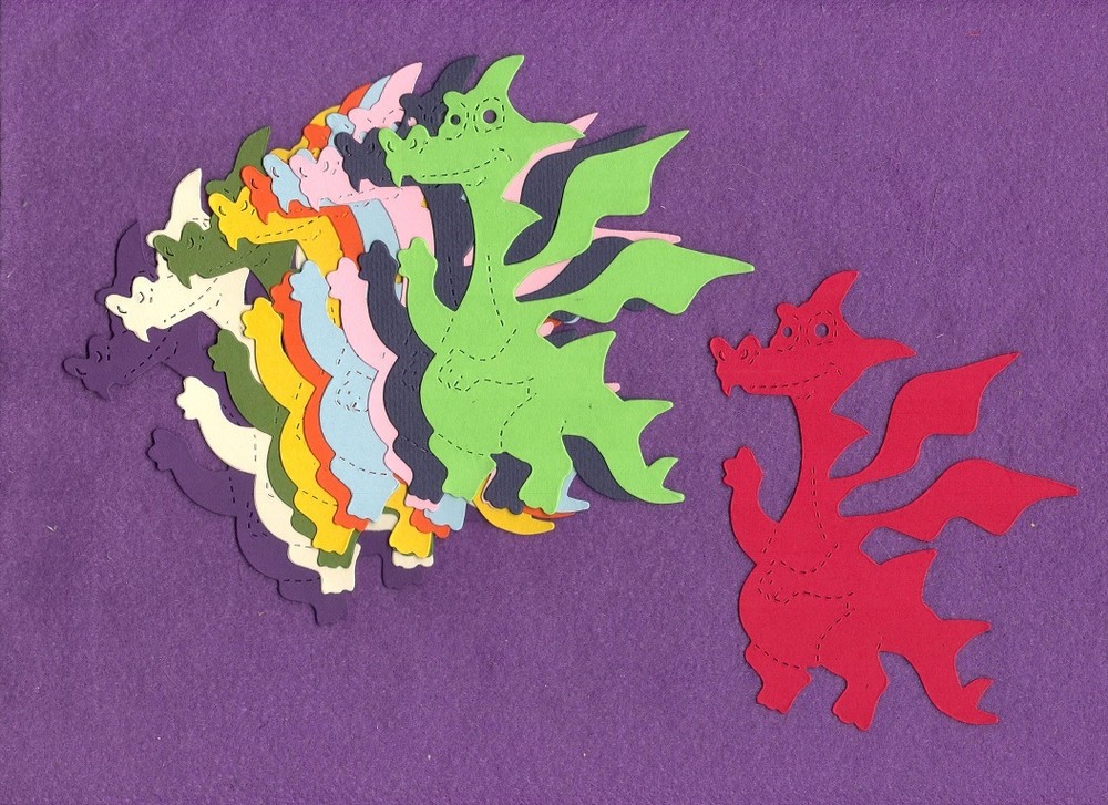 DRAGON  # 2  die cuts scrapbook cards